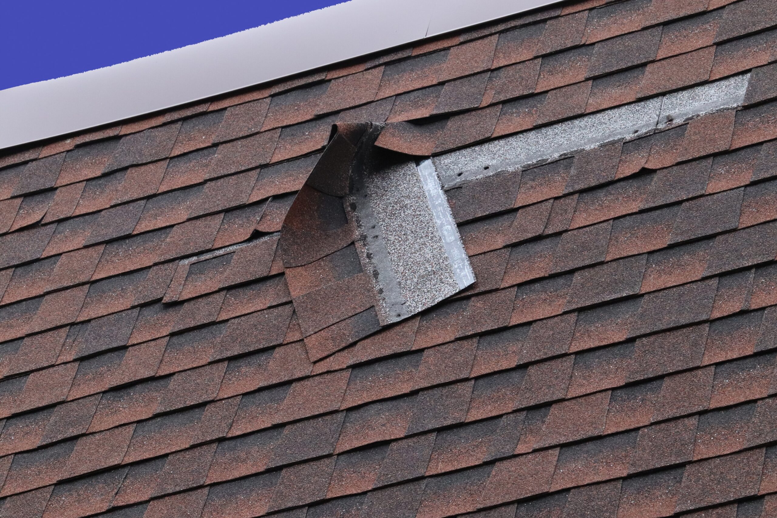 Damaged Brown Roof Shingle Wind Damage